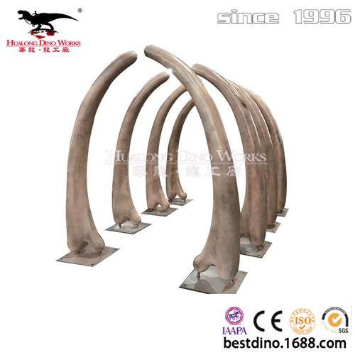 恐龙亲子乐园恐龙展览公司仿真新生代玻璃钢恐龙肋骨通道