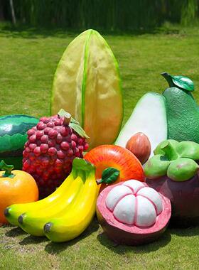 户外水果蔬菜玻璃钢雕塑仿真白菜草莓丰收卡通装饰农场生态园摆件