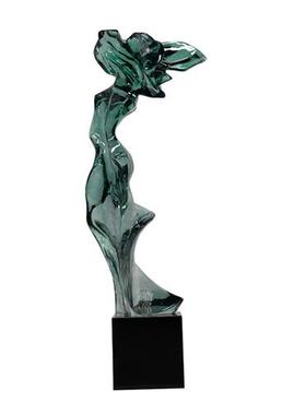 现代创意摆件透明树脂仿琉璃装饰品客厅酒店玄关水晶艺术工艺品