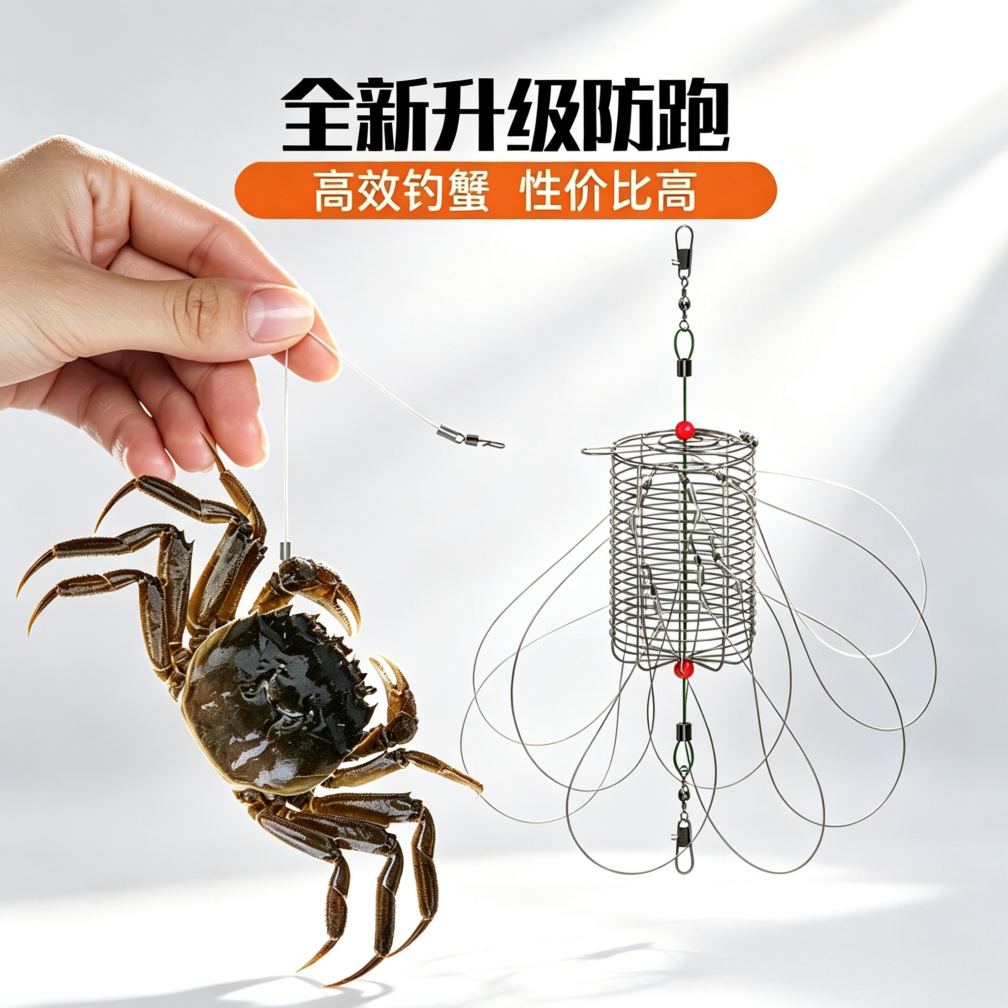 海用不锈钢套线钓组抓螃蟹神器图片