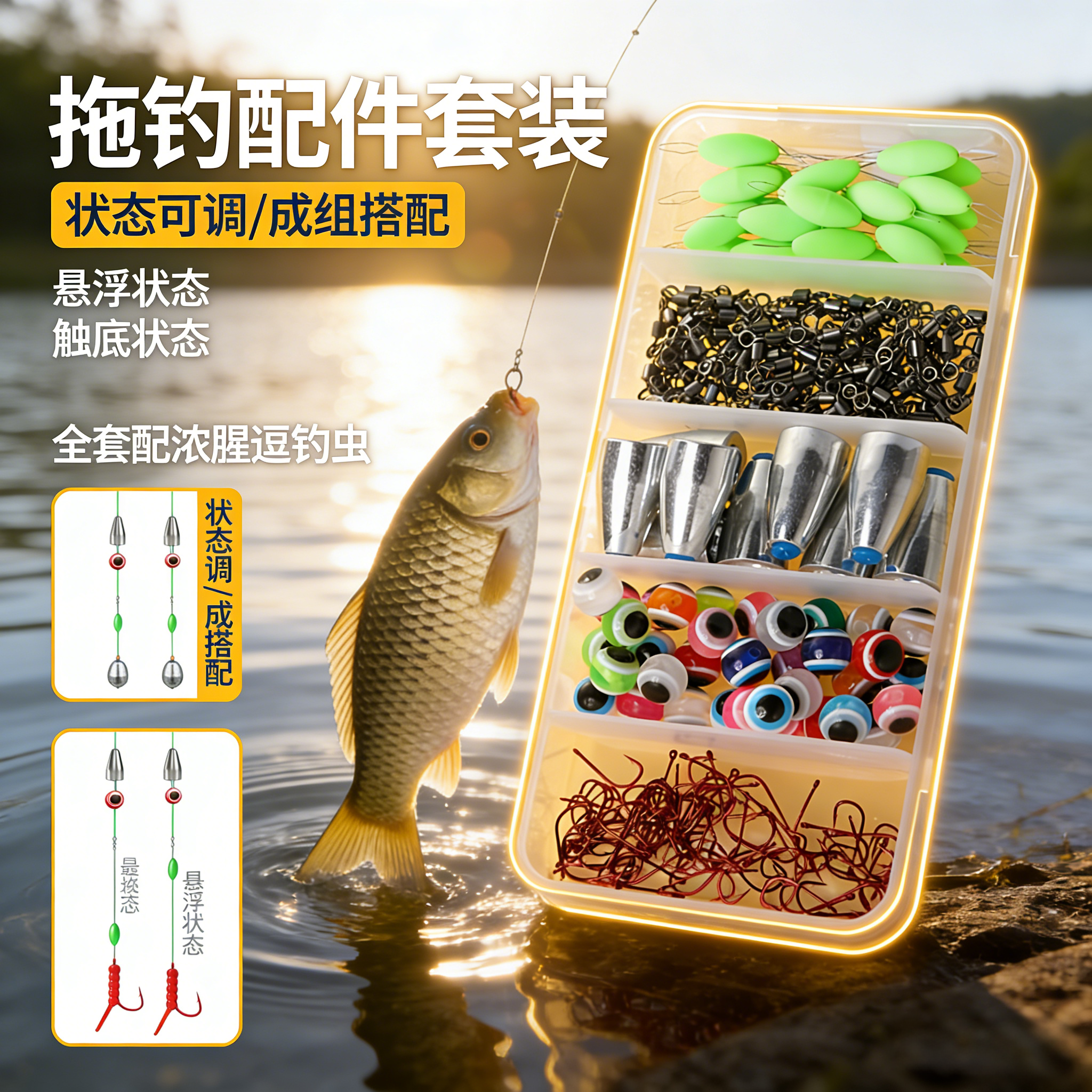 新型逗钓拖钓配件路亚套装卡罗钓组全套浓腥逗钓虫冬季钓鲫鱼线组,户外/登山/野营/旅行用品,线组,淘宝优惠券,粉丝福利购,淘宝优惠卷