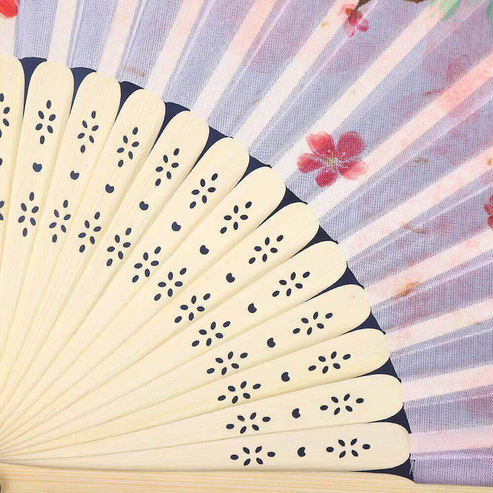 古风折扇OME女夏季桃花流苏服搭配折子随身汉带携中国扇风扇子新