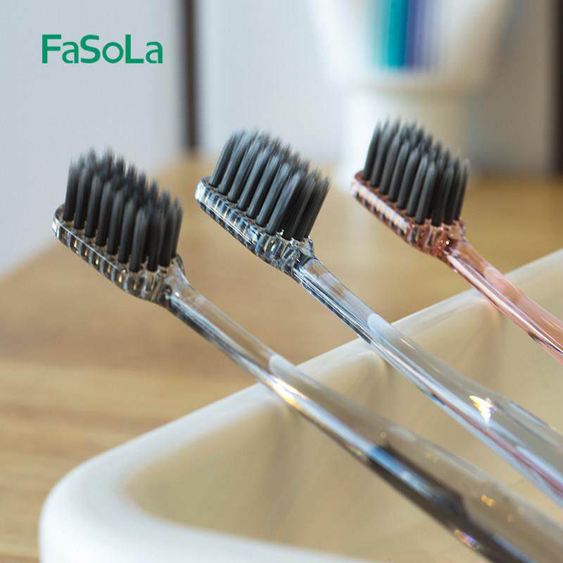Fasola软毛牙刷3个装 家用成人家庭装细毛小刷头情侣刷牙护龈