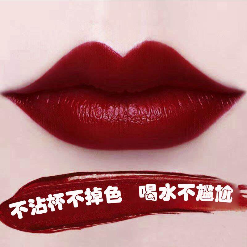 不掉色口红不沾杯姨妈豆沙色防水雨衣哑光显白持久保湿推荐