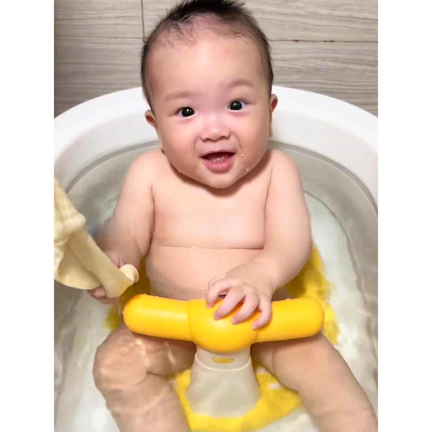 宝宝洗澡坐椅婴儿洗澡座椅多功能防滑软硅胶浴盆座椅浴凳洗澡