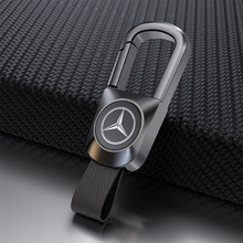 适用奔驰双面定制汽车钥匙扣E300L GLC260L A200L GLB 真皮带挂链