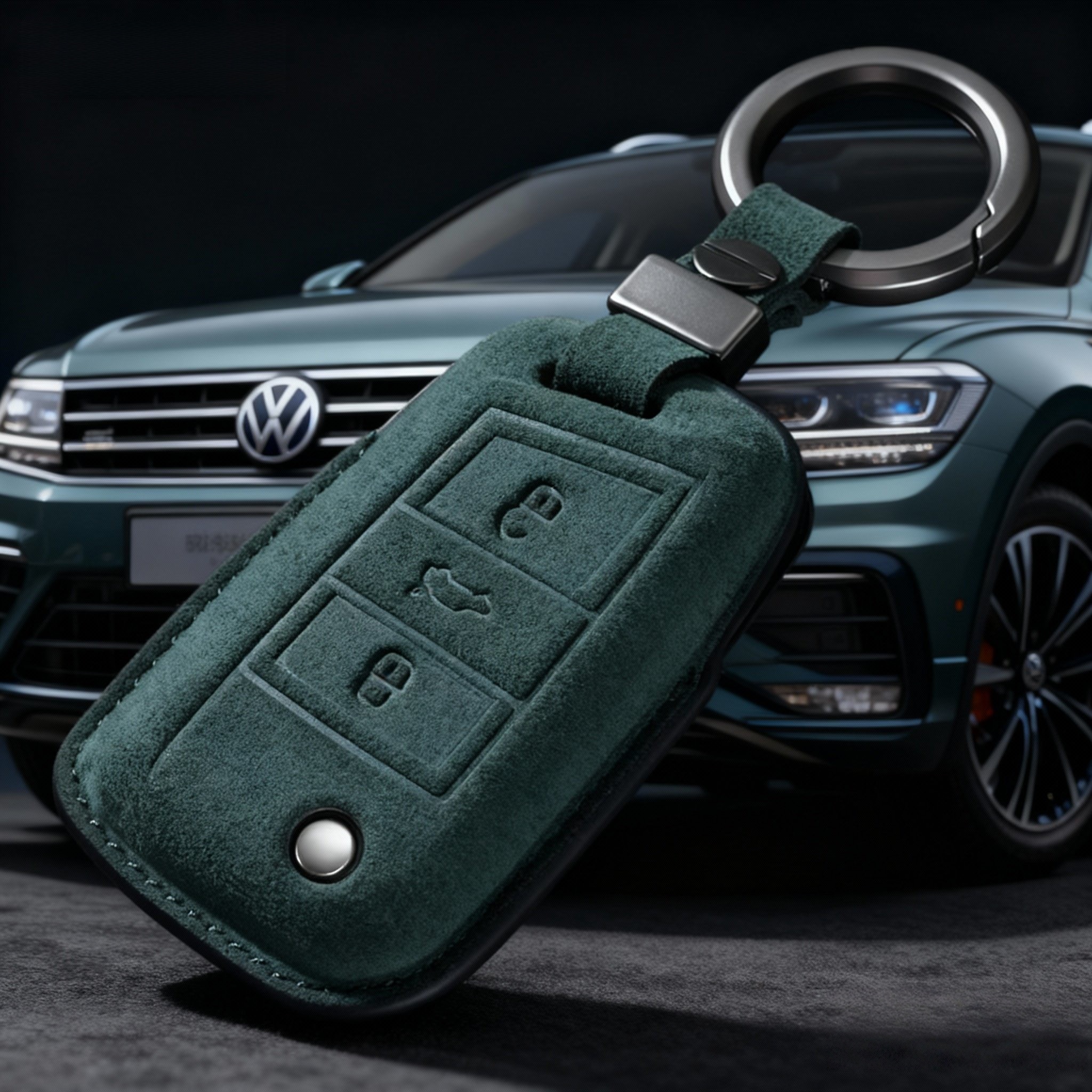 适用大众翻毛皮钥匙套包壳