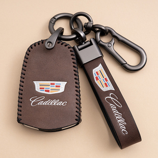 XT5 ATSL CT5 CT6 XTS真皮汽车钥匙套包扣绳 XT4 适用凯迪拉克XT6