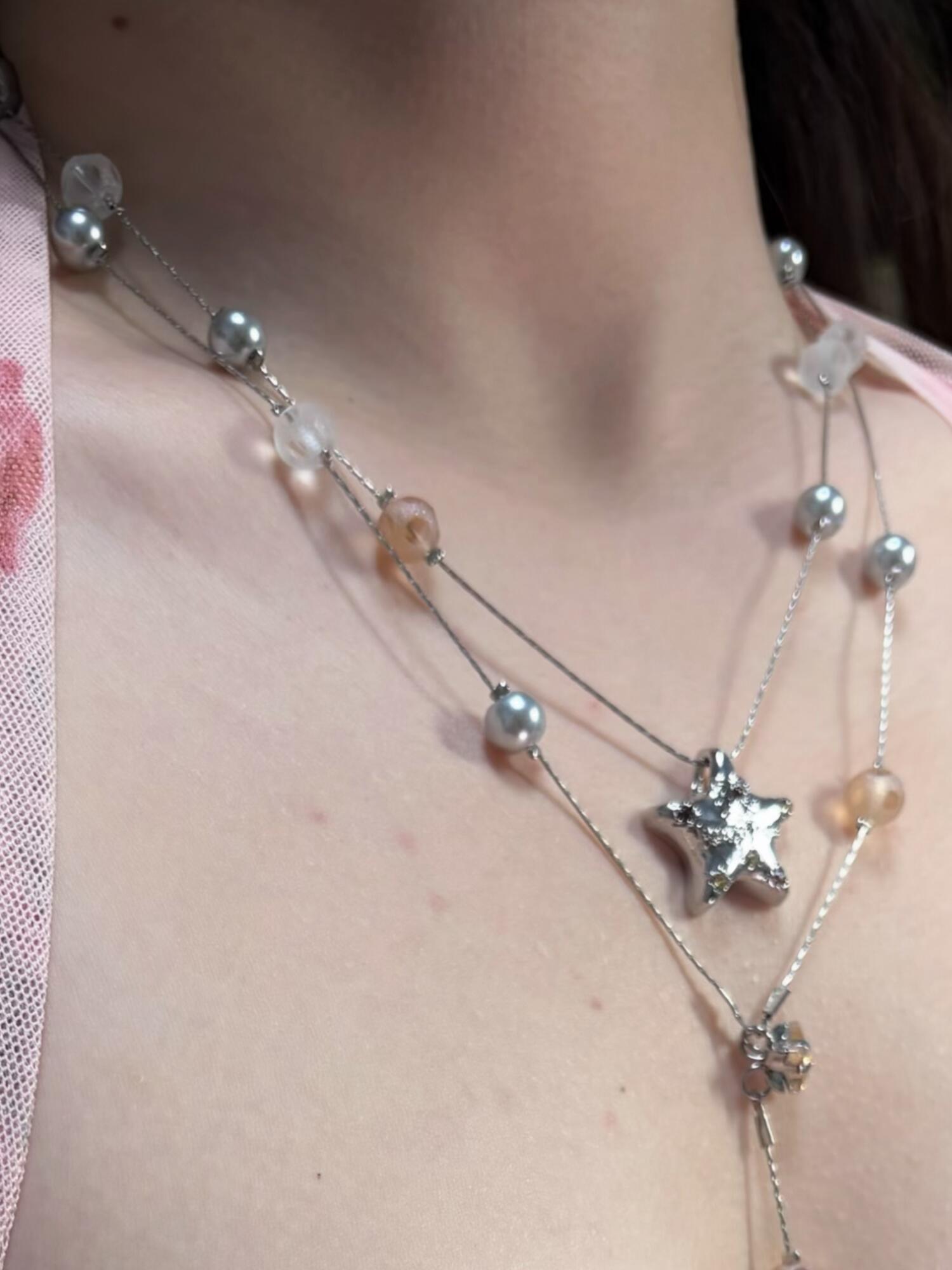 法式轻奢闪锆珍珠项链耳钉套装女高级感新娘礼服配饰锁骨链