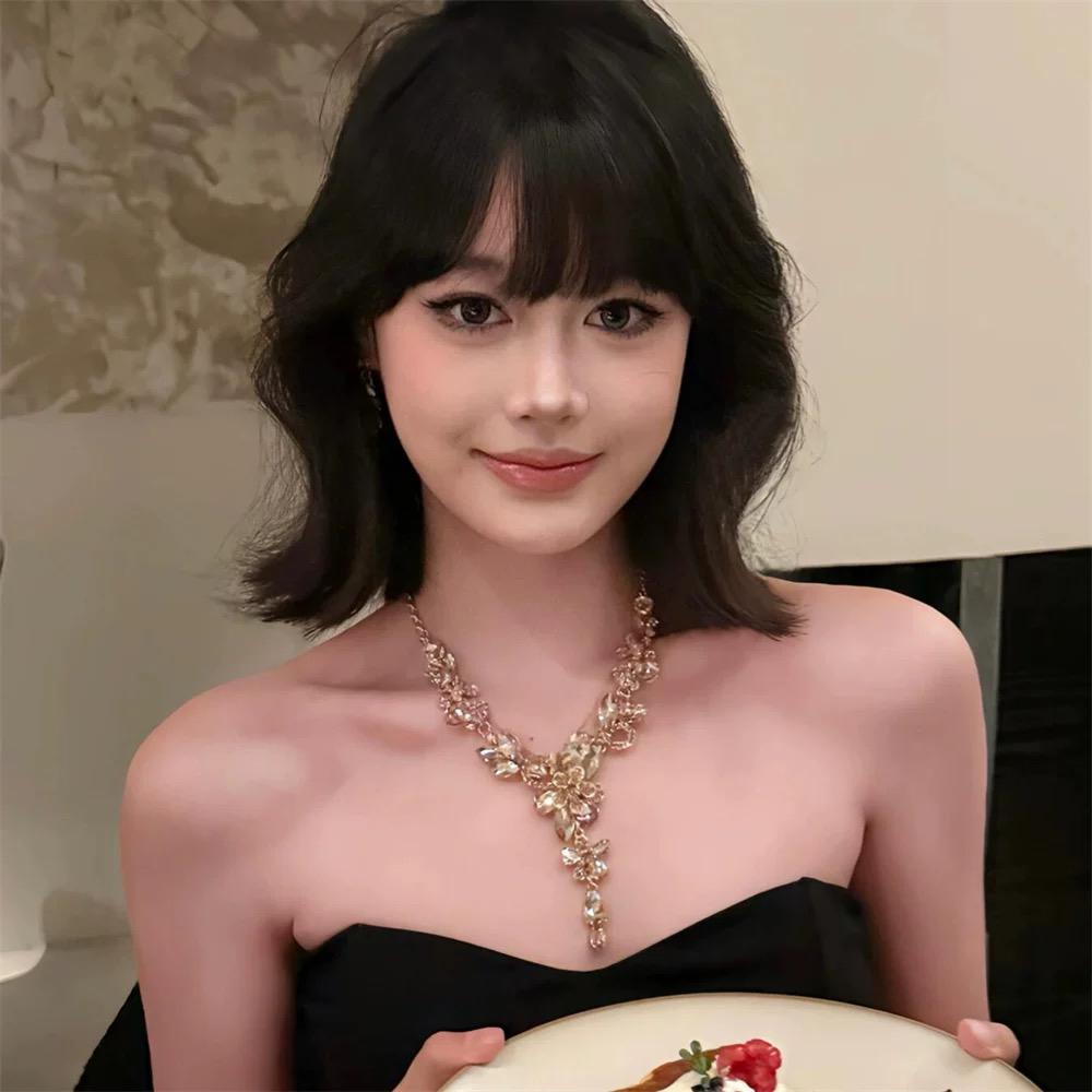 法式复古宫廷金色套装晚礼服千金配饰新娘欧美夸张锁骨气质颈链