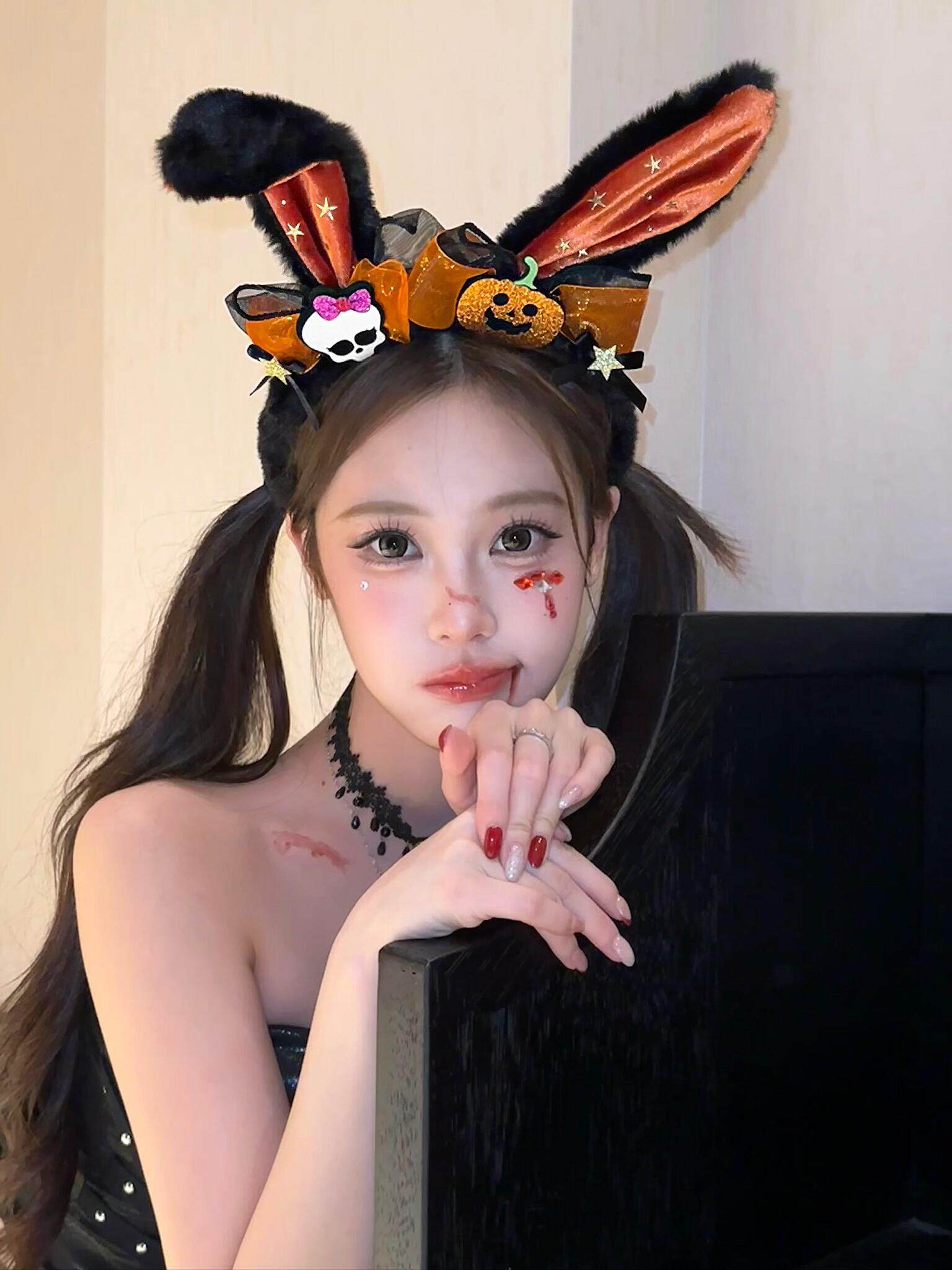 万圣节儿童女巫帽子发夹拍照南瓜发卡道具小恶魔幽灵搞怪拍照头饰