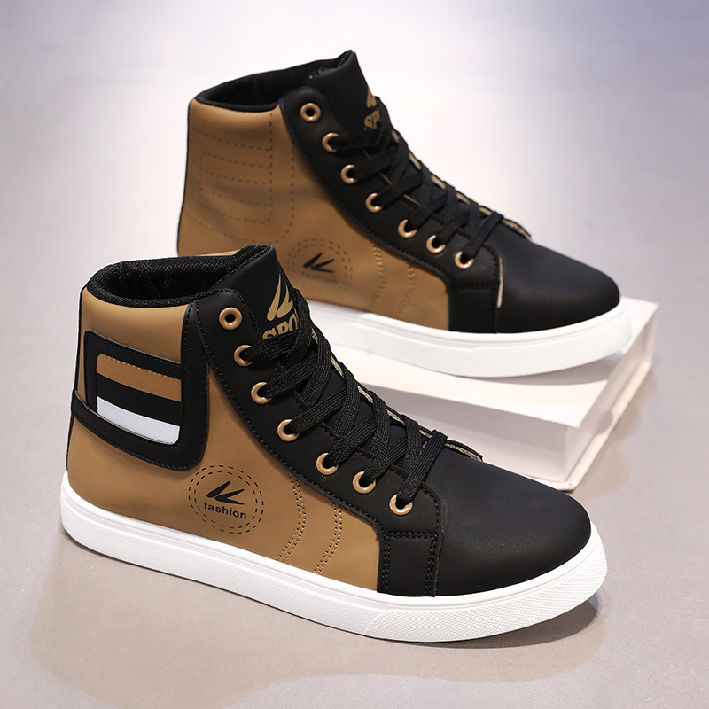 男鞋2025新款冬季高帮鞋加厚运动休闲鞋学生潮流百搭平底板鞋潮鞋
