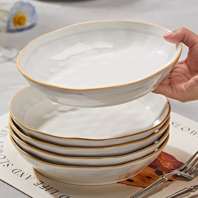 釉下彩盘子家用2025新款菜盘陶瓷餐盘高级感鱼盘大盘子骨碟蘸料碟