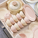 高颜值碗碟组合釉下彩碗具乔迁礼 碗家用2025新款 法式 浮雕餐具套装