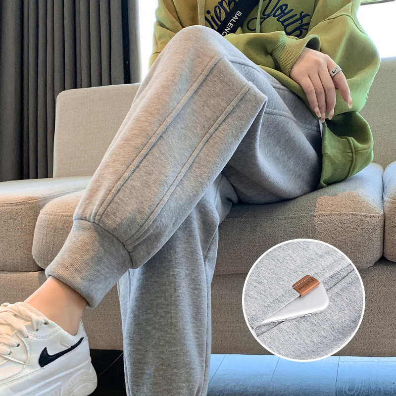 孕妇裤子春秋季外穿托q腹运动裤宽松束脚裤哈伦卫裤小个子打底裤