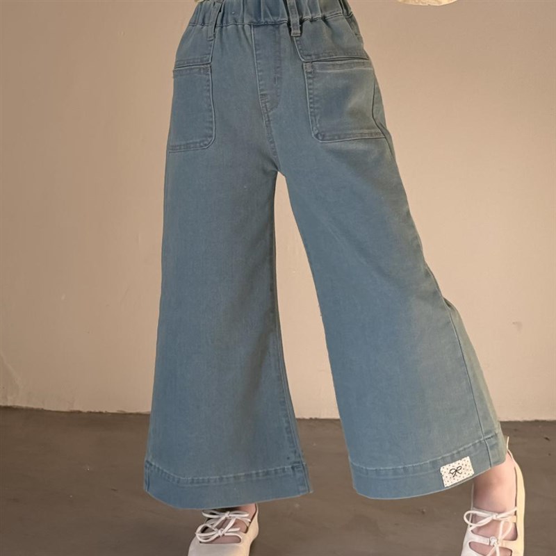 宝宝韩系童装春款新款衣服女童休闲裤子复古喇叭裤长裤女孩牛仔裤