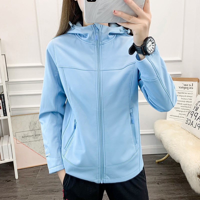 2024新款春秋单层软壳冲锋衣女户外薄绒运动外套男防风防水保暖潮