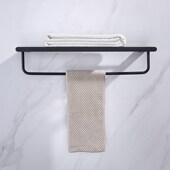 毛巾架卫生间免打孔浴室置物架卫E浴五金挂件壁挂洗手间浴巾架