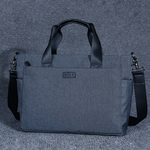 男士包包手提包休闲牛津公文包男大容量横款商务单肩斜挎包帆布包
