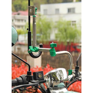 自行车撑伞架摩托车雨伞固定夹电动支架折叠婴儿推车不.锈钢遮阳