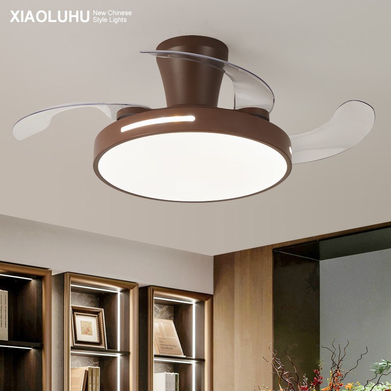 餐厅灯风扇灯简约复古超薄吊扇灯隐形静音护眼卧室电扇一体吸顶灯