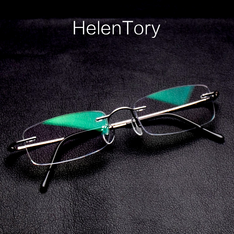 配眼镜超轻纯钛无框 近视眼镜架钛眼镜框男女潮成品变色眼镜框