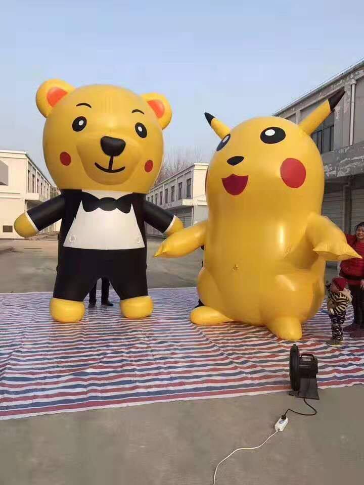 充气卡通气模人广告气球人海绵宝宝派大星皮卡丘开业充气人偶行走