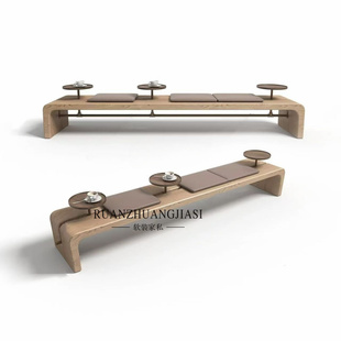 设计师创意茶几款 休闲长凳酒店会所咖啡厅沙发凳商场等候区长条凳