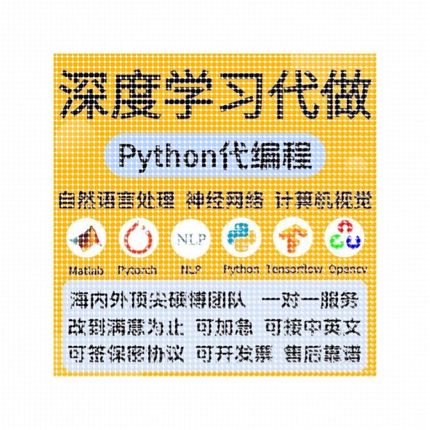Python代编程深度学习神经网络算法代做跑代码指导编写调试接单