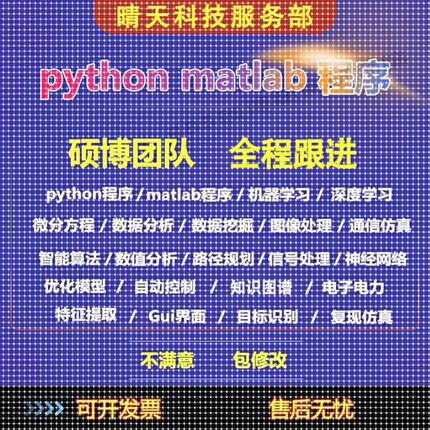 python代编深度学习机器学习matlab图像处理通信信号仿真算法编写