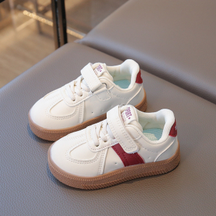 2025春秋新款儿童软底防滑板鞋男童皮面休闲鞋女童百搭单鞋运动鞋