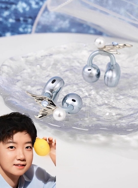 小红书新款华为freeclip耳机钻扣小众高级感鲨鱼尾耳机夹配饰品女