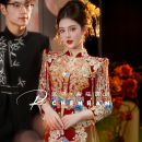 丝绒秀禾服2025新款 嫁衣敬酒服高端显瘦新娘出阁婚服 结婚礼服中式