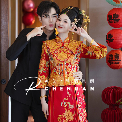 高级感龙凤褂新娘结婚显瘦敬酒服