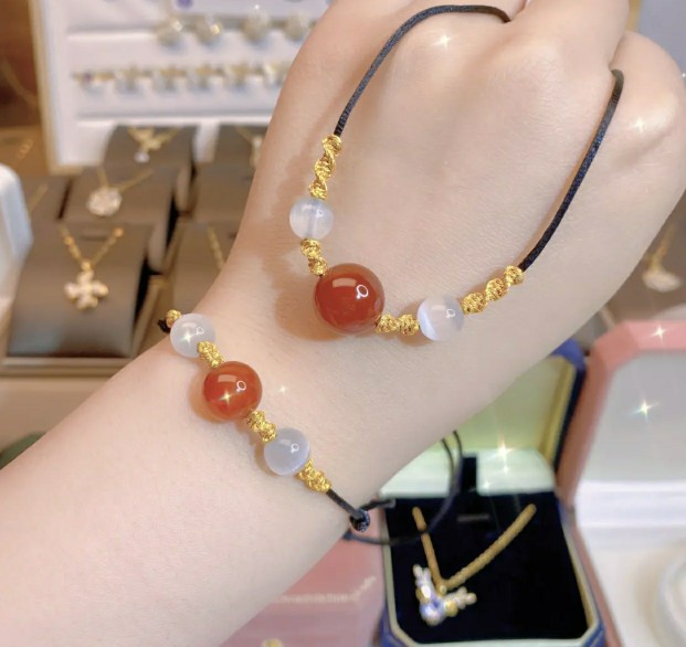 周家同款红玛瑙项链女情侣