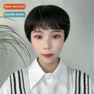Wig female short hair full head covering chemical fiber head