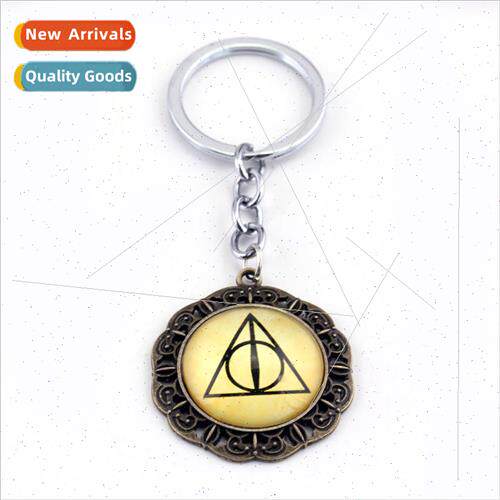 Triangle Round Time Gemstone Keychain Pendant Movie Jewelry