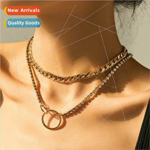 New fashion multi-layer chain necklace ins diamond claw chai