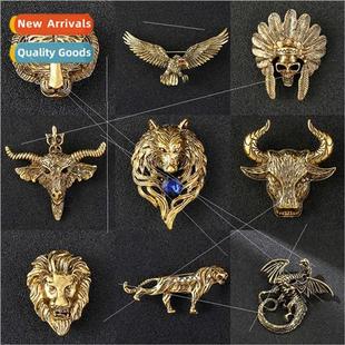 hipster accessories wolf head weste Europe badge domineering