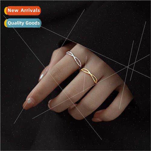 S925 silver Korea intertwined open ring fashion wave silver
