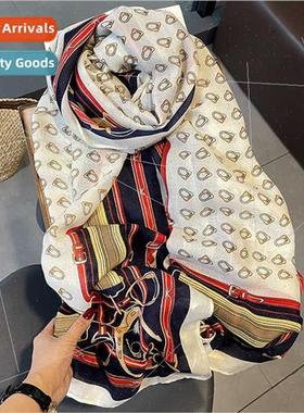 2022 new cotton linen hfeeling sarong female silk scarf summ