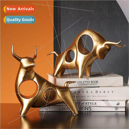 Bull hollow simulation animal resin crafts Scandinavian crea