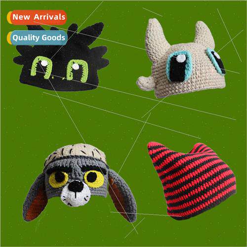 Cute quirky hat night fury flying dragon wool cap light fury