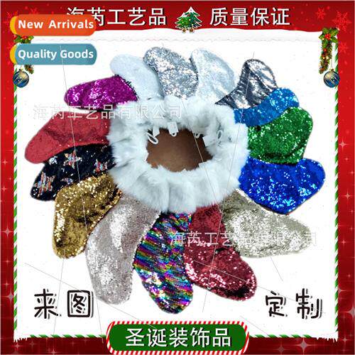 2020 New Embroidered Sequins Christmas Stockings Christmas D