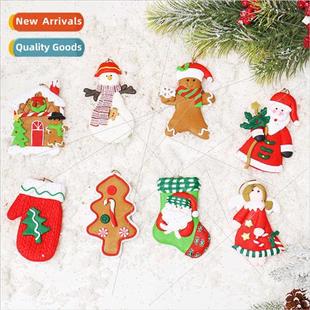 large soft clay Christmas Claus 9cm Santa snowma decorations