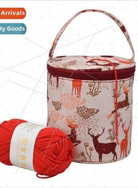 Cylinder short small size woolen tube bag printed diy croche