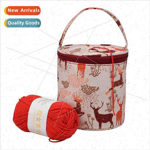 Cylinder short small size woolen tube bag printed diy croche