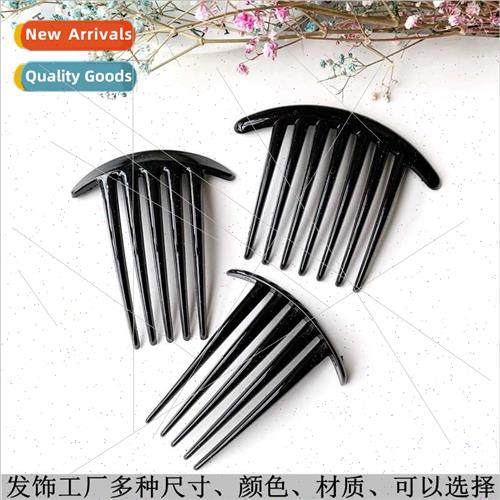 Seven teeth insert comb diy jewelry accessories glossy black