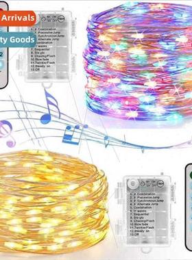 Festive voice-activated usb flashing copper wire light strin