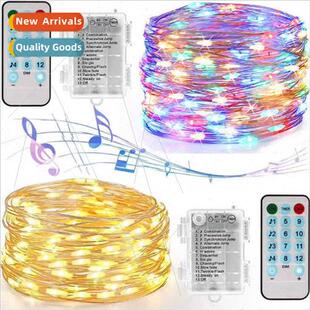 Festive voice-activated usb flashing copper wire light strin